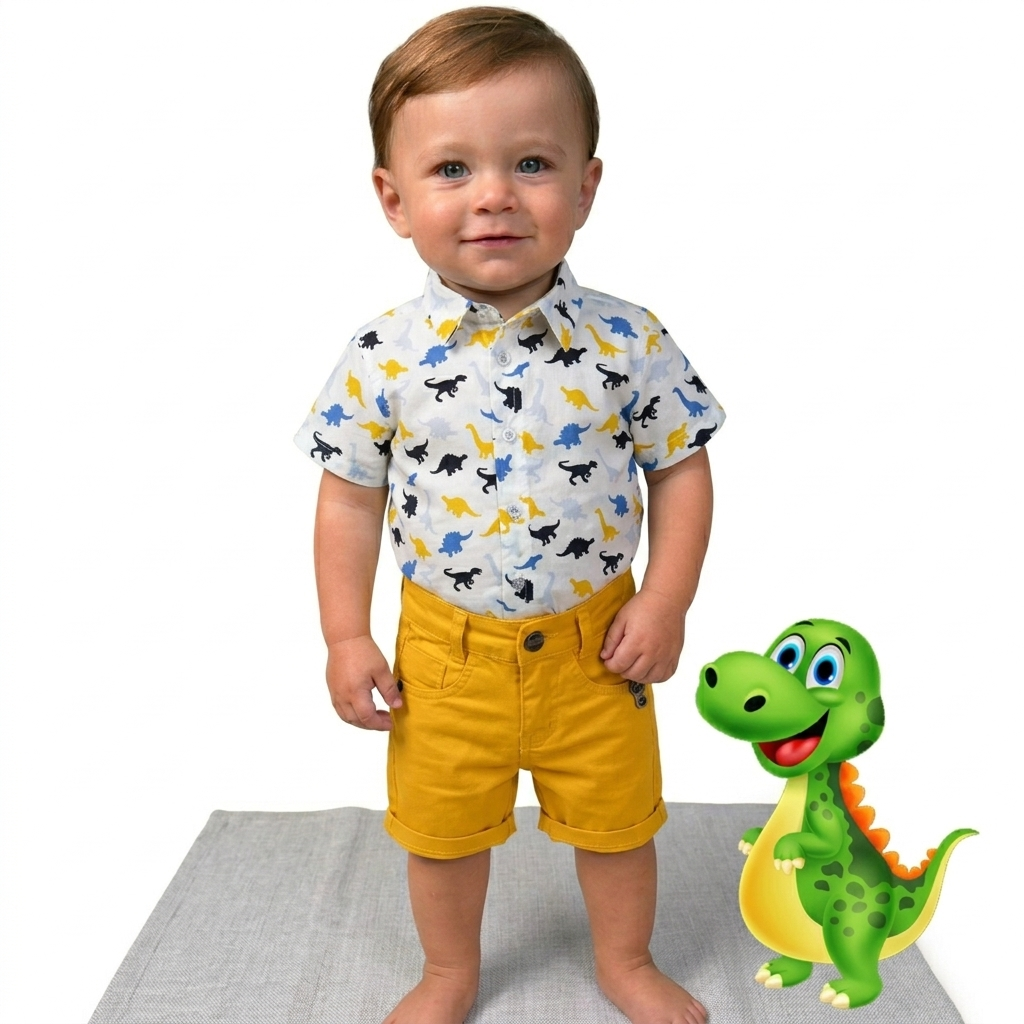 Roupa Temática DINO Festa Aniversário Dinossauros 1 ap 4 anos