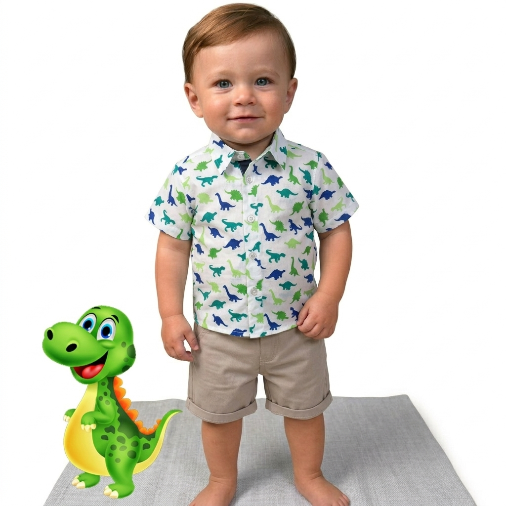 Roupa Temática DINO Festa Aniversário Dinossauros 1 ap 4 anos