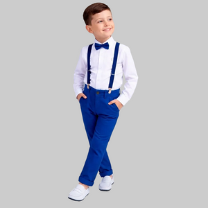 Conjunto Manga longa Azul Royal Apresentação 1 ao 12 anos