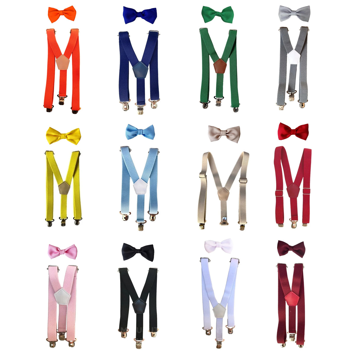 Kit Gravata E Suspensório Juvenil/Adulto Diversas Cores (Atacado)