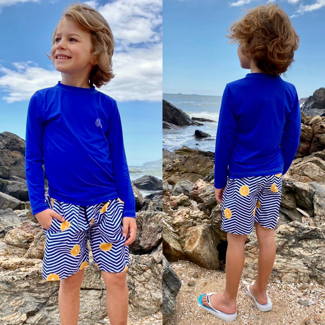 Conjunto Verão Infantil Moda Praia Piscina Proteção Uv50+ (Atacado)