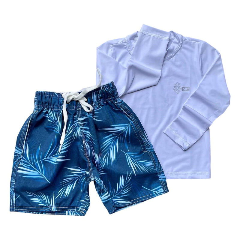 Conjunto Verão Infantil Moda Praia Piscina Proteção Uv50+