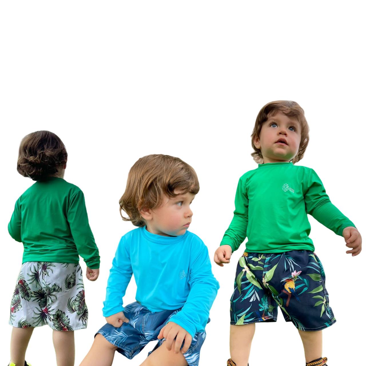 Conjunto Verão Infantil Moda Praia Piscina Proteção Uv50+ (Atacado)