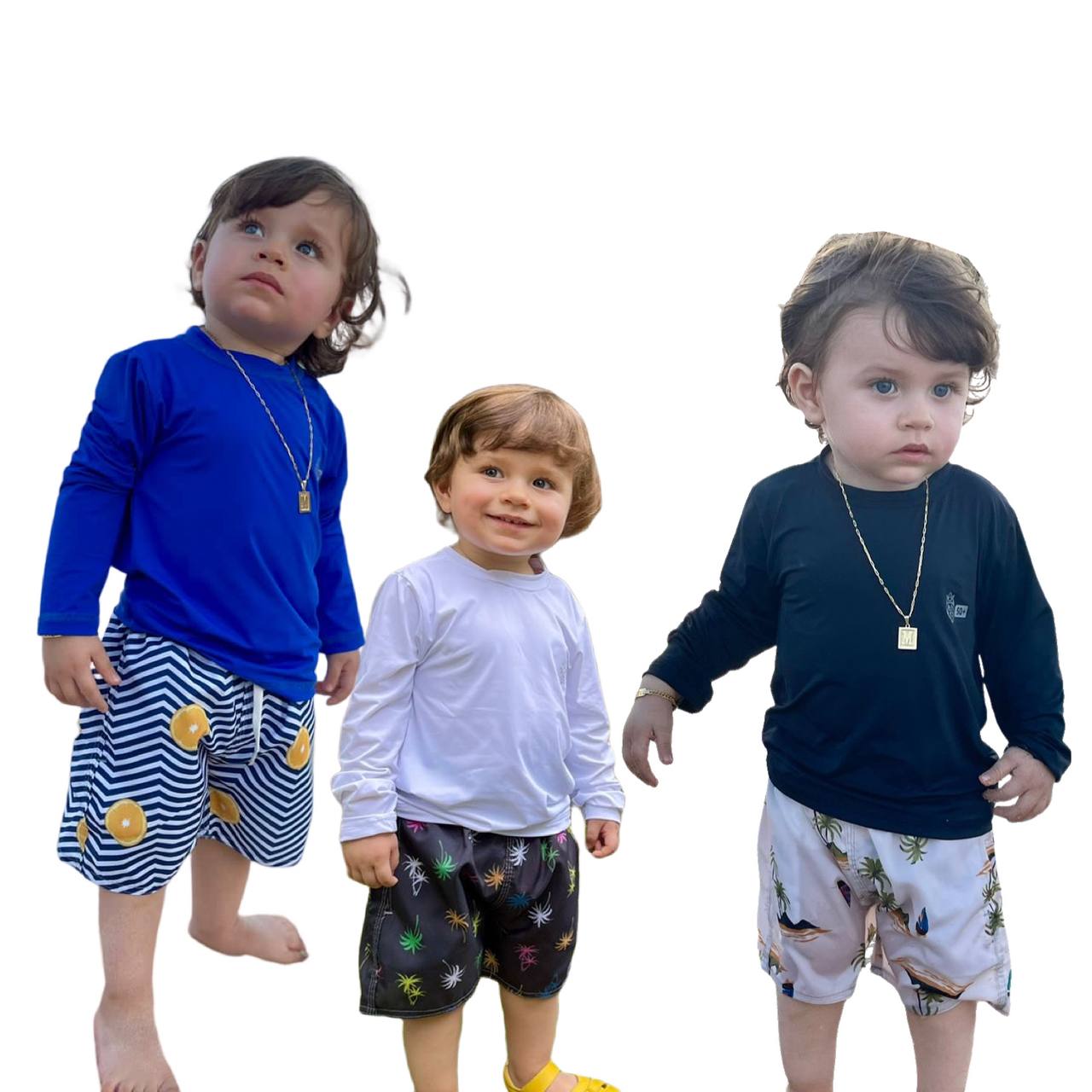 Conjunto Verão Infantil Moda Praia Piscina Proteção Uv50+ (Atacado)