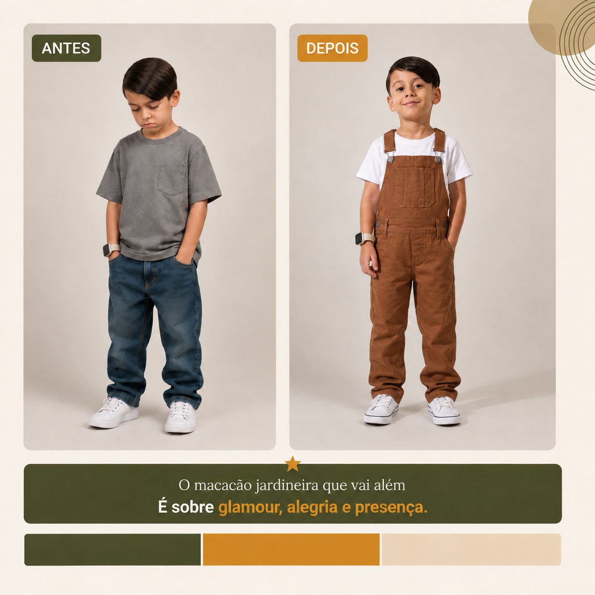 Jardineira Infantil em Sarja