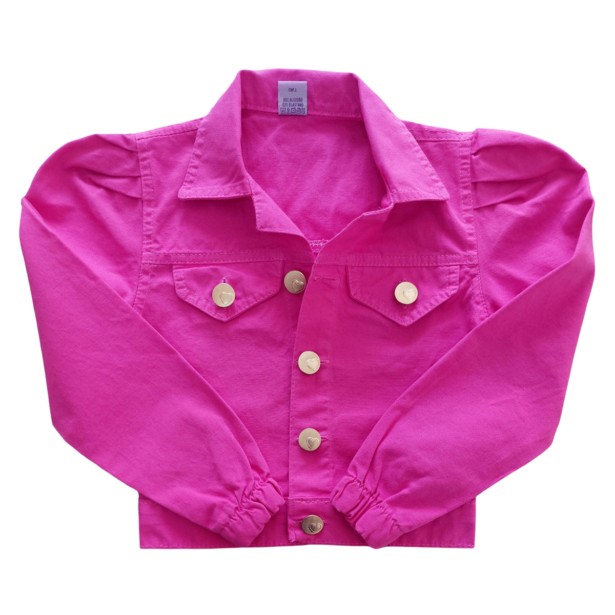 Jaqueta Infantil Sarja Rosa Preta Creme Menina Estilosa Meia Estação (Atacado)