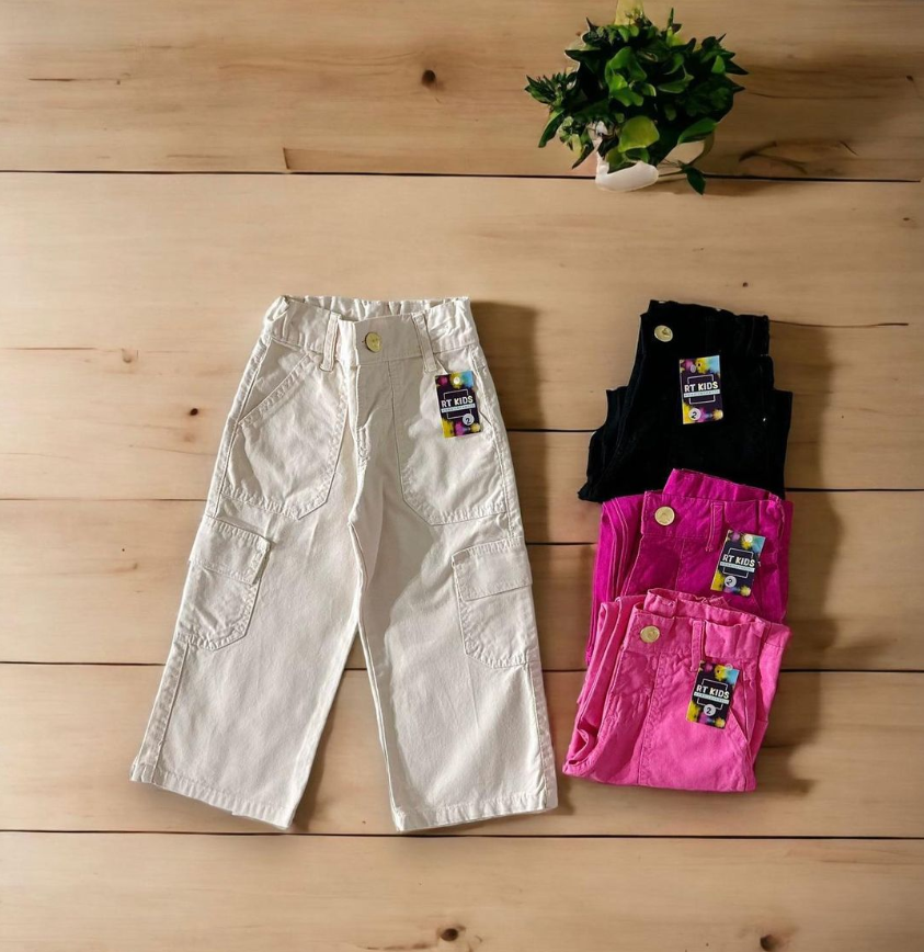 Calça Sarja Pantalona Wide Leg Feminina Infantil Menina (Atacado)