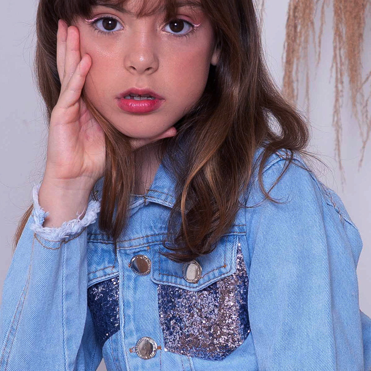Jaqueta Boiadeira Jeans Feminina com Brilho