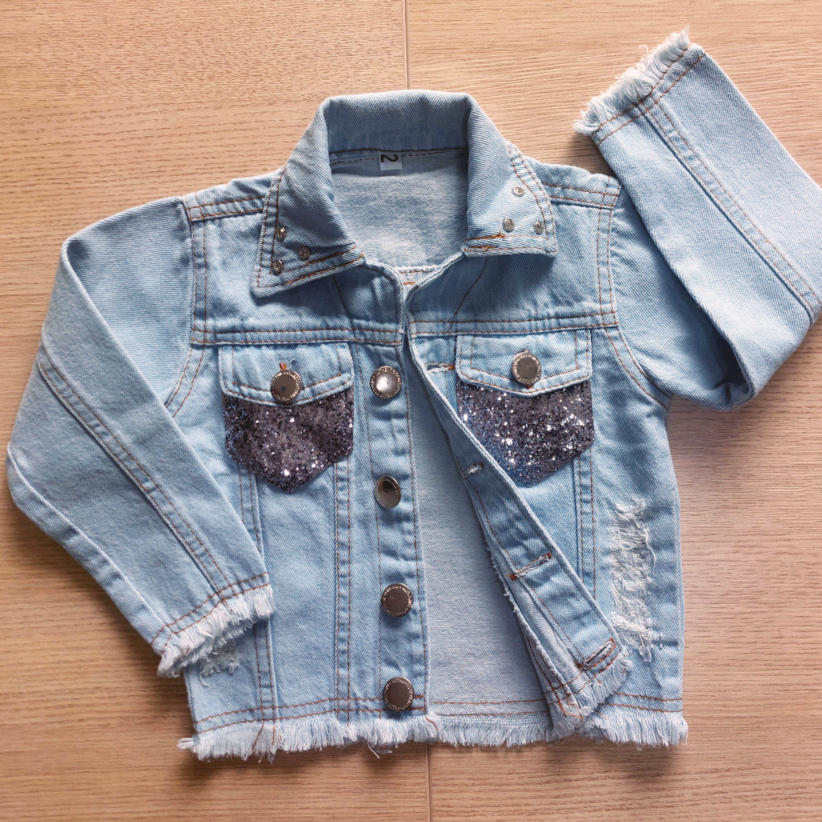 Jaqueta Boiadeira Jeans Feminina com Brilho