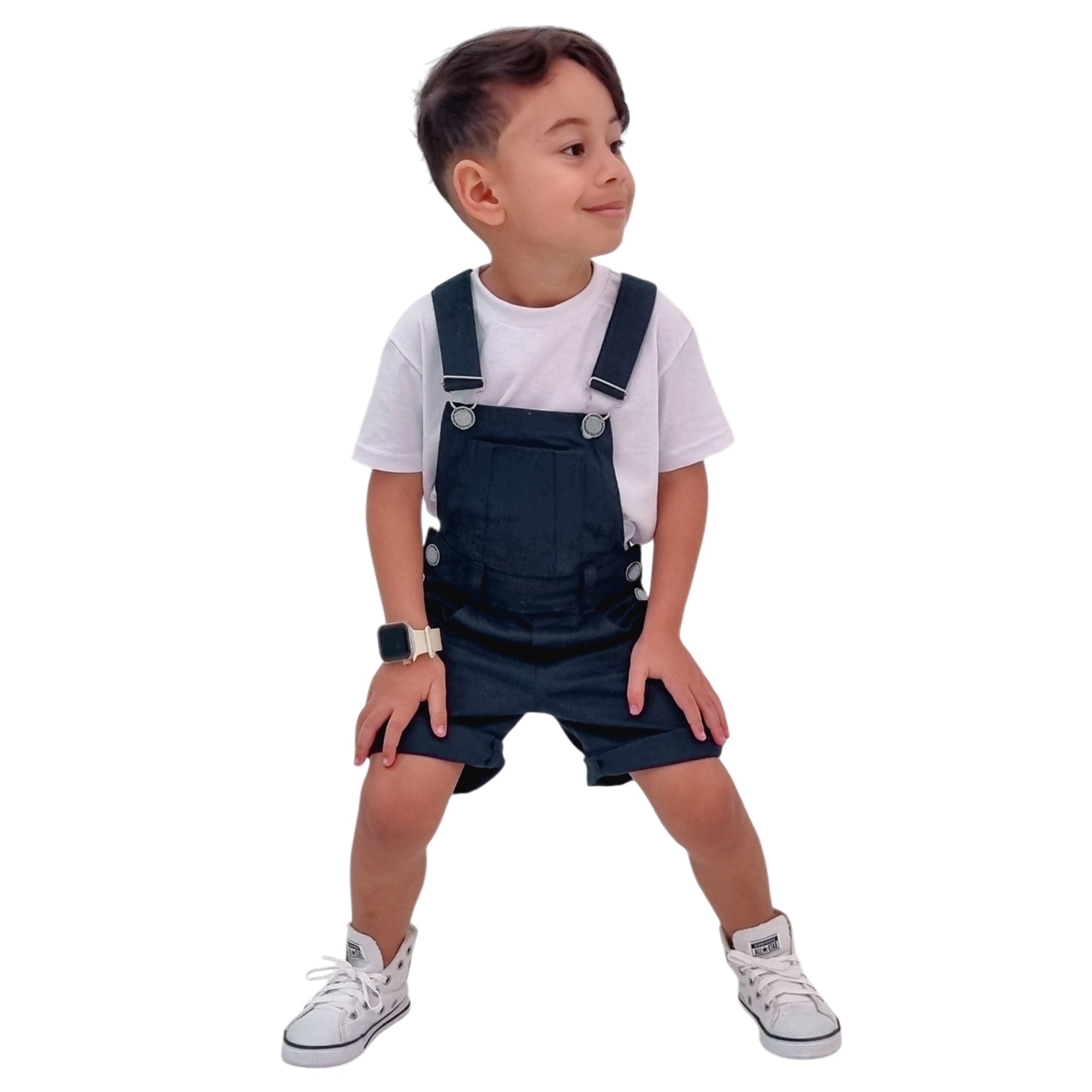 Jardineira Short Infantil Macacão Masculino Menino Várias Cores 2 ao 8 anos (Atacado)