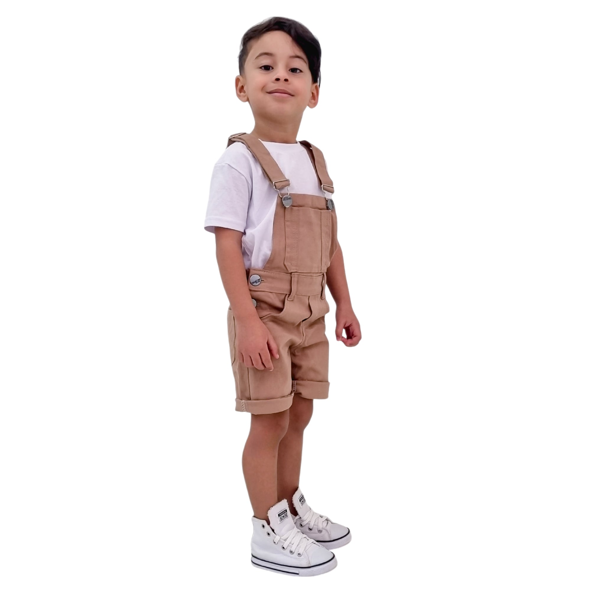 Jardineira Short Infantil Macacão Promoção Menino  2 ao 8 anos
