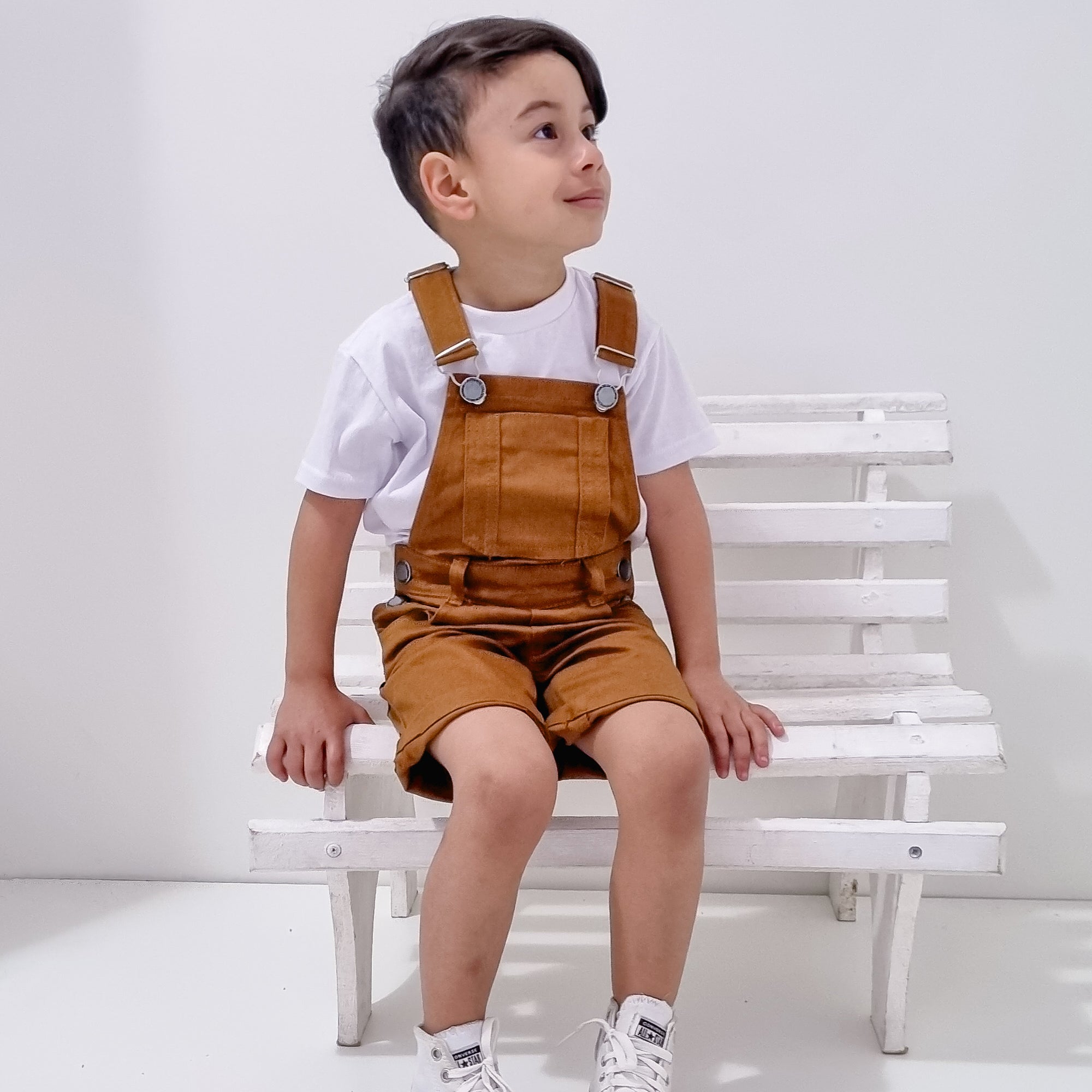 Jardineira Short Infantil Macacão Promoção Menino  2 ao 8 anos