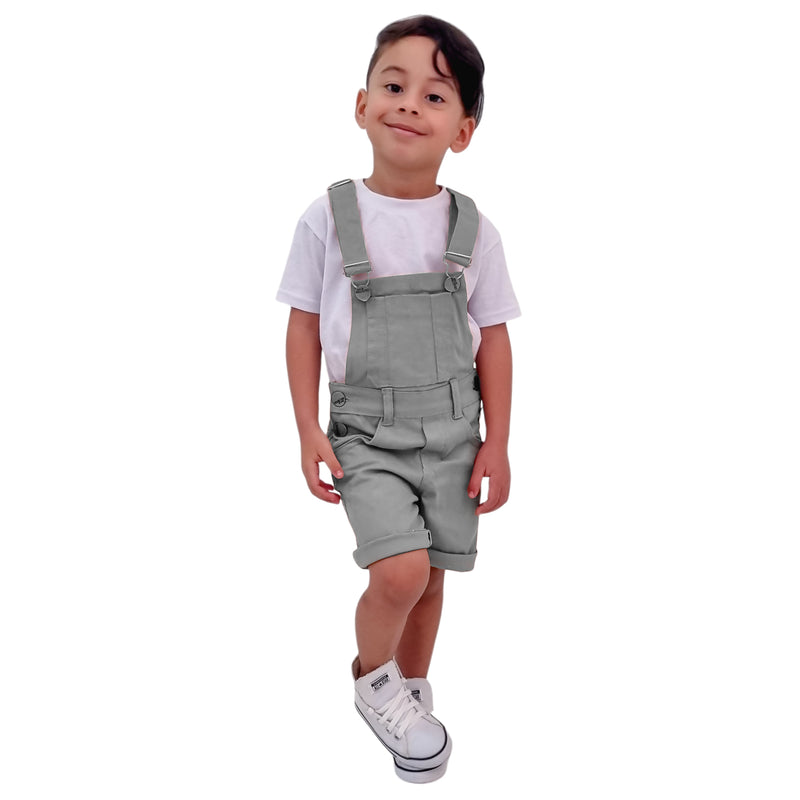 Jardineira Short Infantil Macacão Menino Criança Masculino