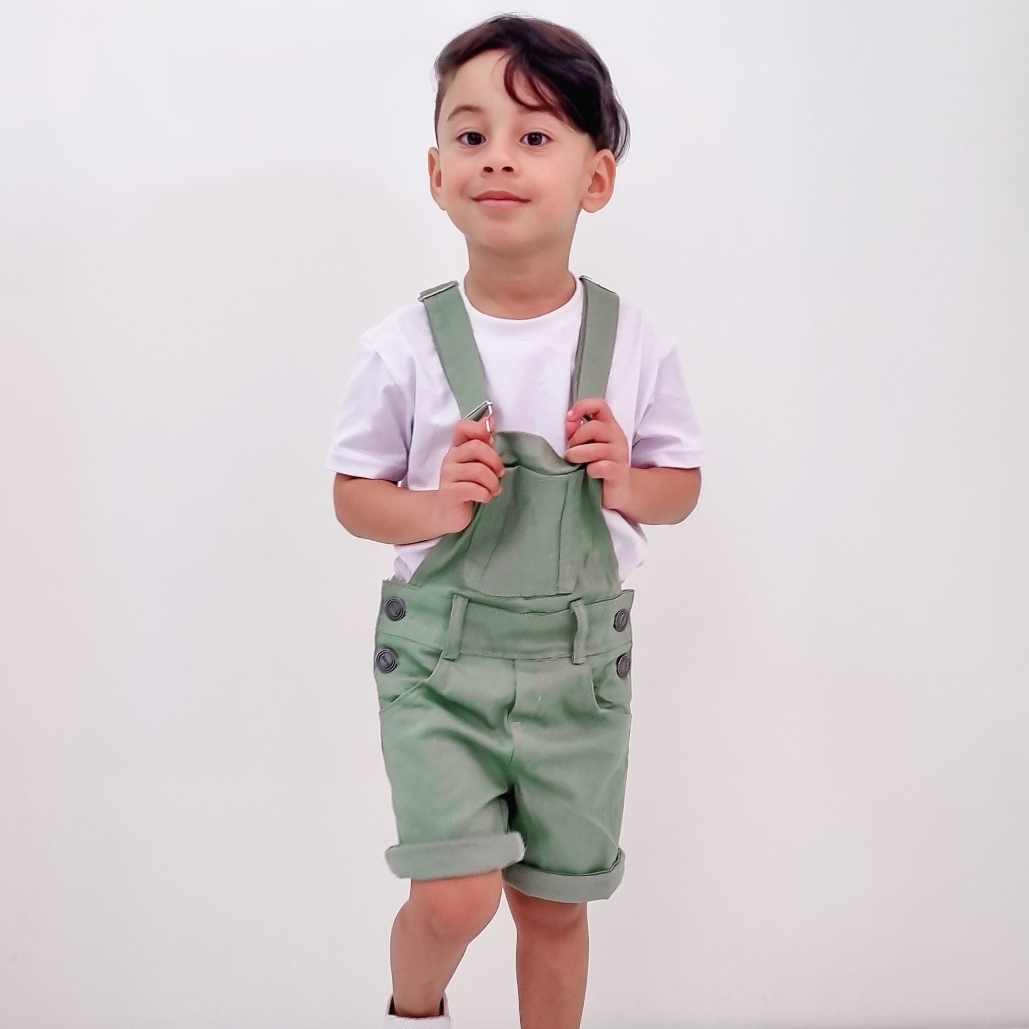 Jardineira Short Infantil Macacão Masculino Menino Várias Cores 2 ao 8 anos