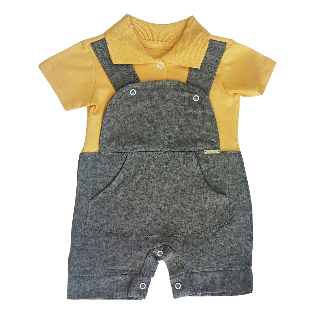 Roupa Bebê Jardineira Ensaio Fotográfico Mêsversário - Macacão Polo