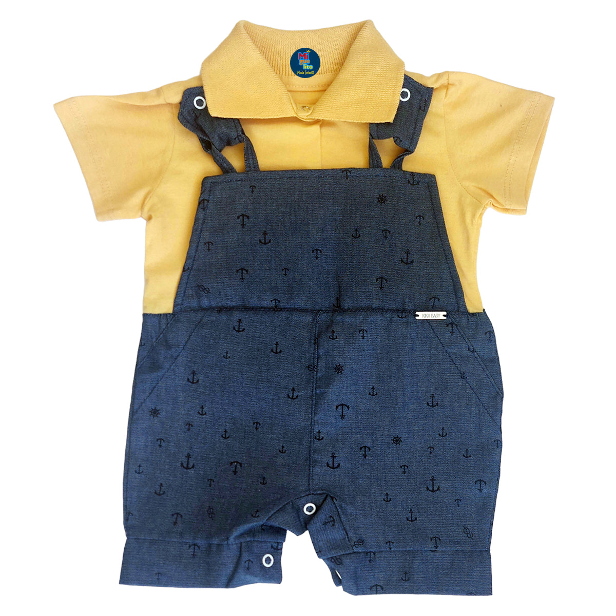 Roupa Bebê Jardineira Ensaio Fotográfico Mêsversário - Macacão Polo