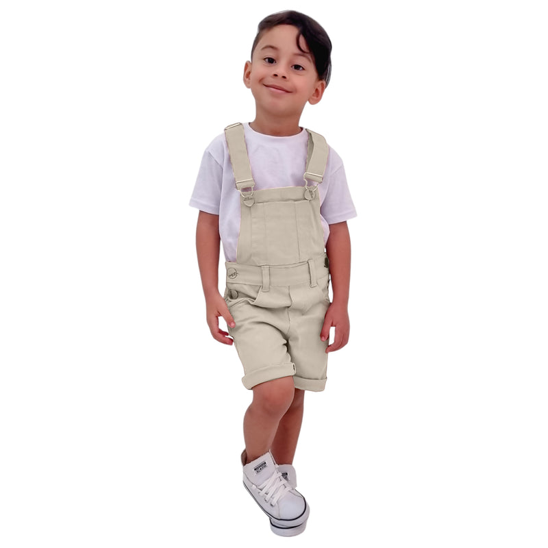 Jardineira Short Infantil Macacão Menino Criança Masculino