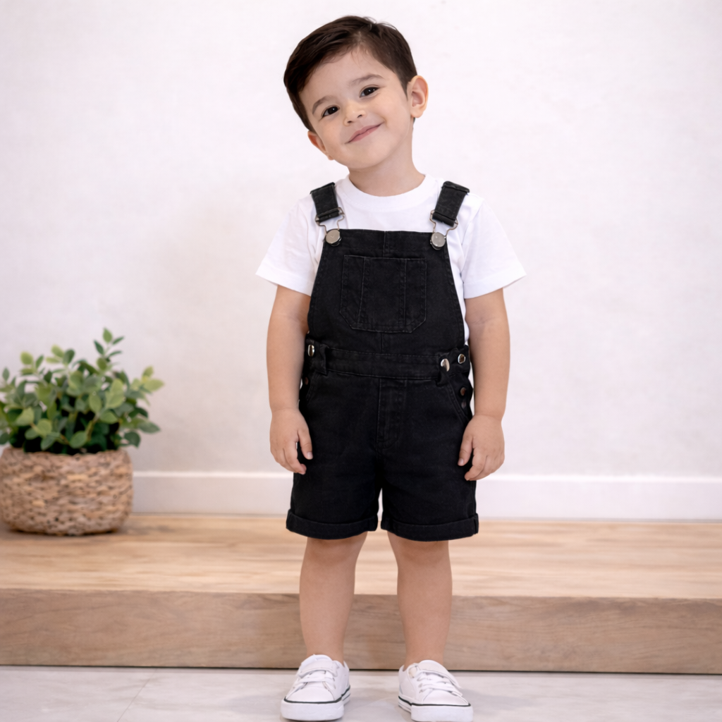 Jardineira Short Infantil Macacão Masculino Menino – foto 9