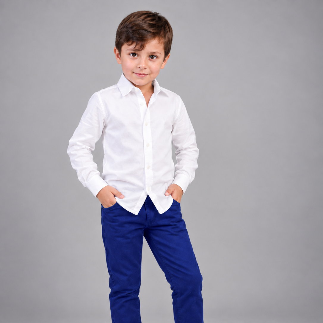 Calça e Camisa Esporte Fino Infantil – cor Azul Royal