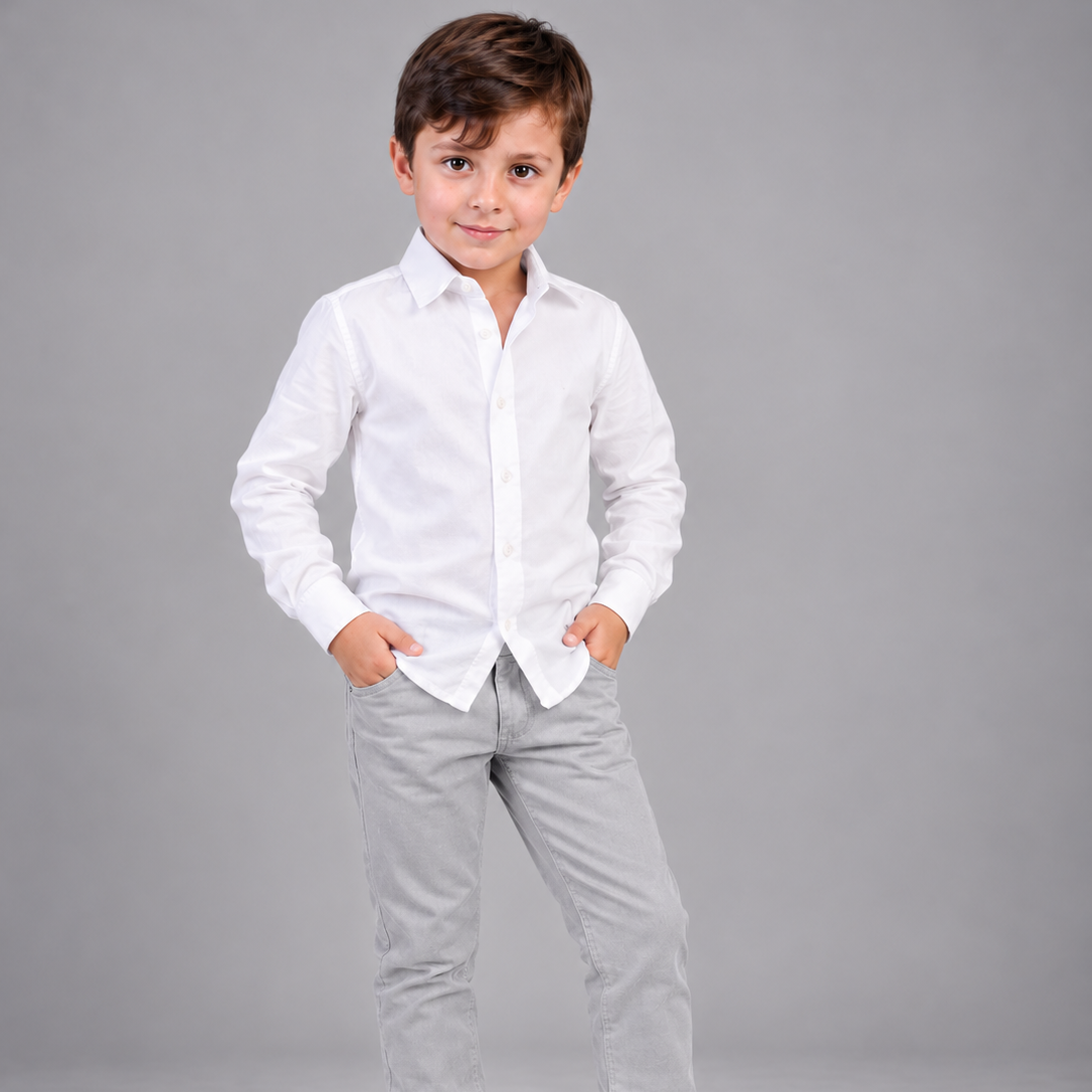 Calça e Camisa Esporte Fino Infantil – cor Cinza