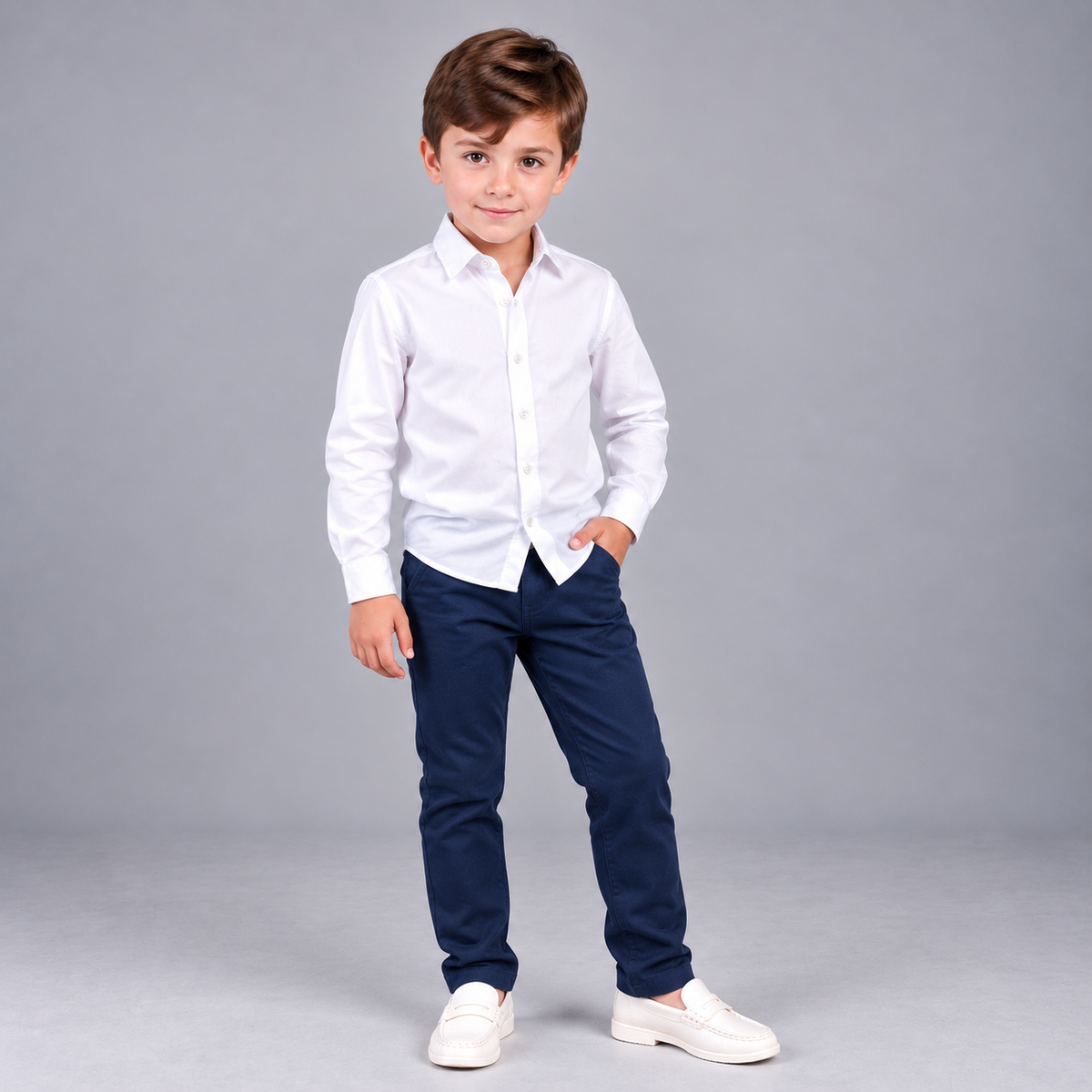 Calça e Camisa Esporte Fino Infantil – cor Azul Marinho