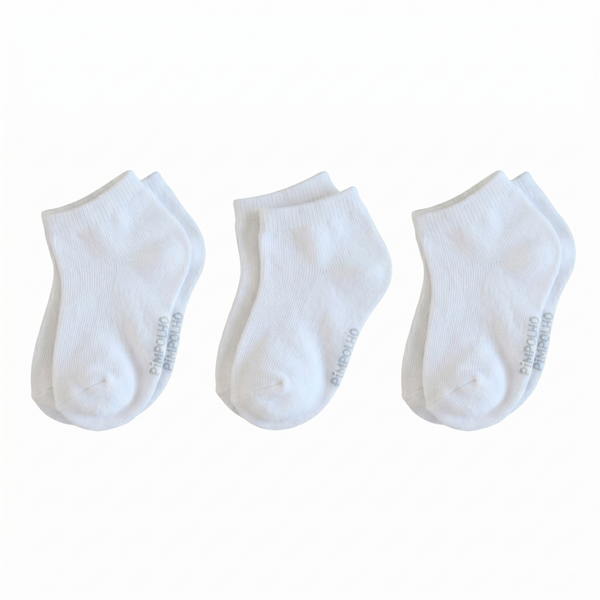 Kit 3 Meias Lisa Infantil Masculino Branco