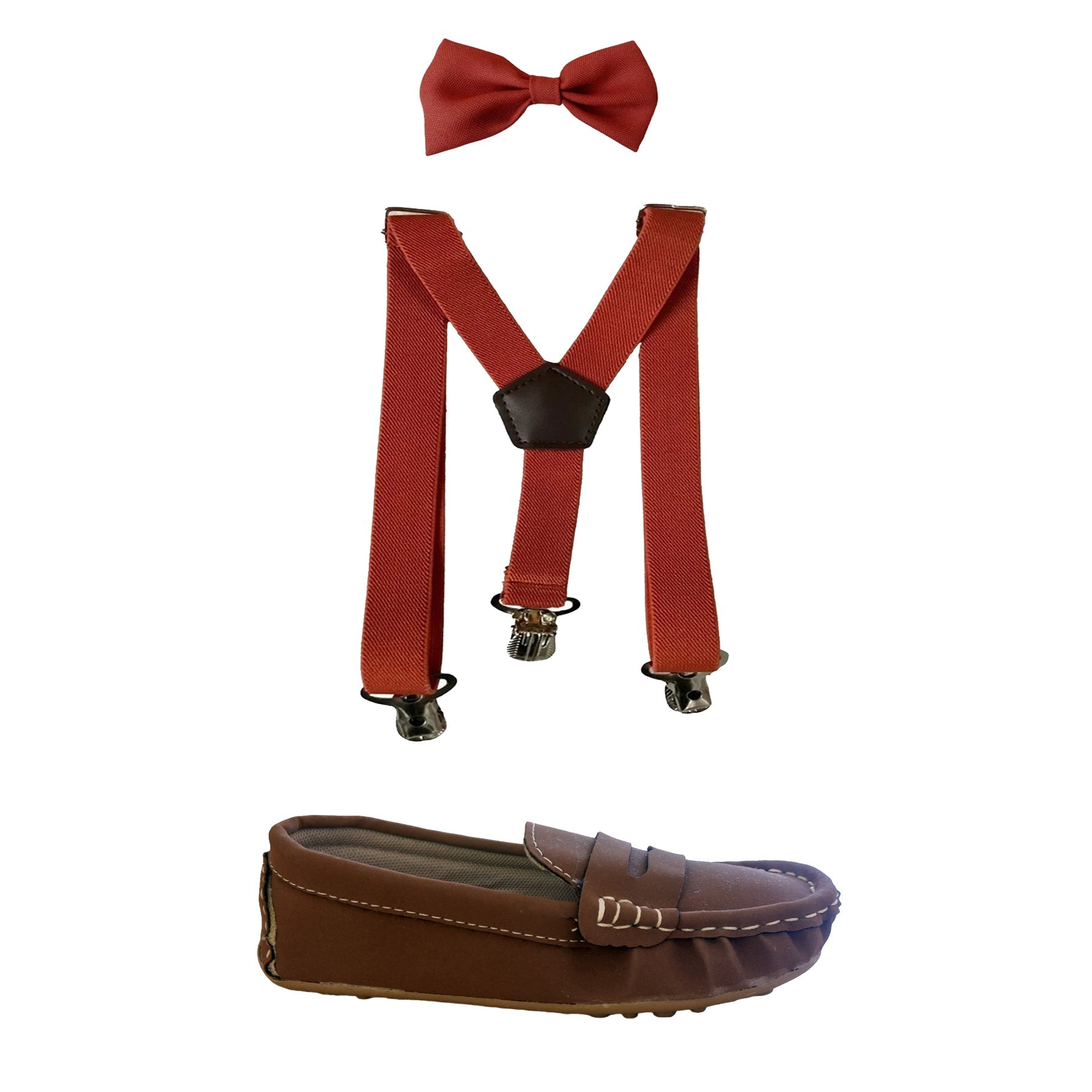 Kit Sapato Mocassim + Suspensório E Gravata Infanti Masculino Varias Cores (Atacado)