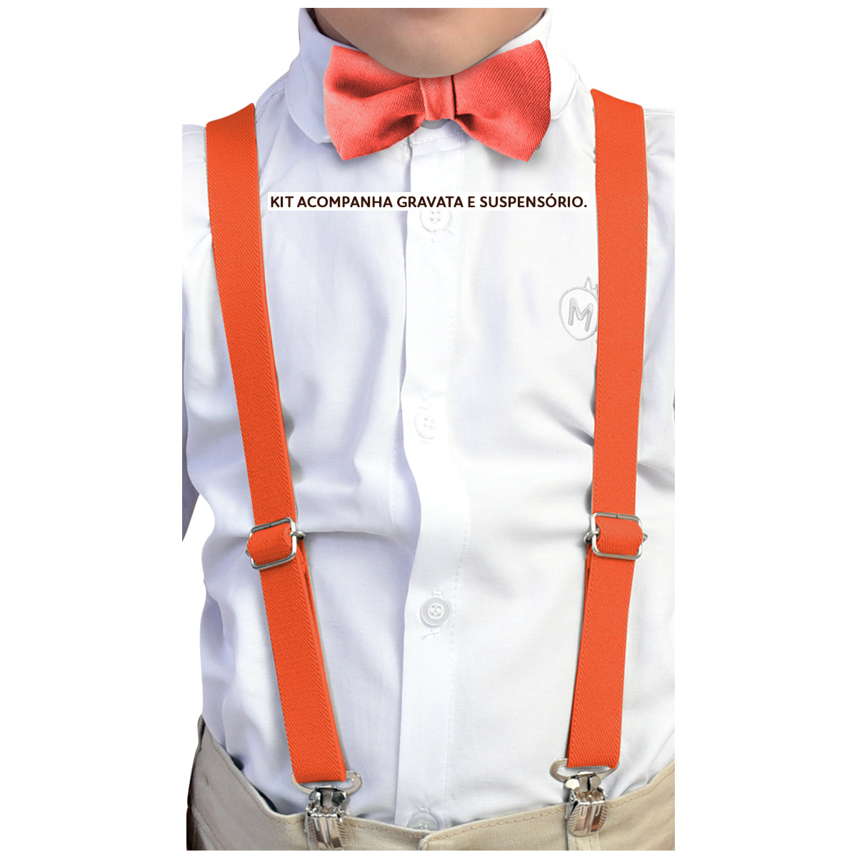 Kit Gravata Borboleta e Suspensório - INFANTIL Várias Cores (Atacado)