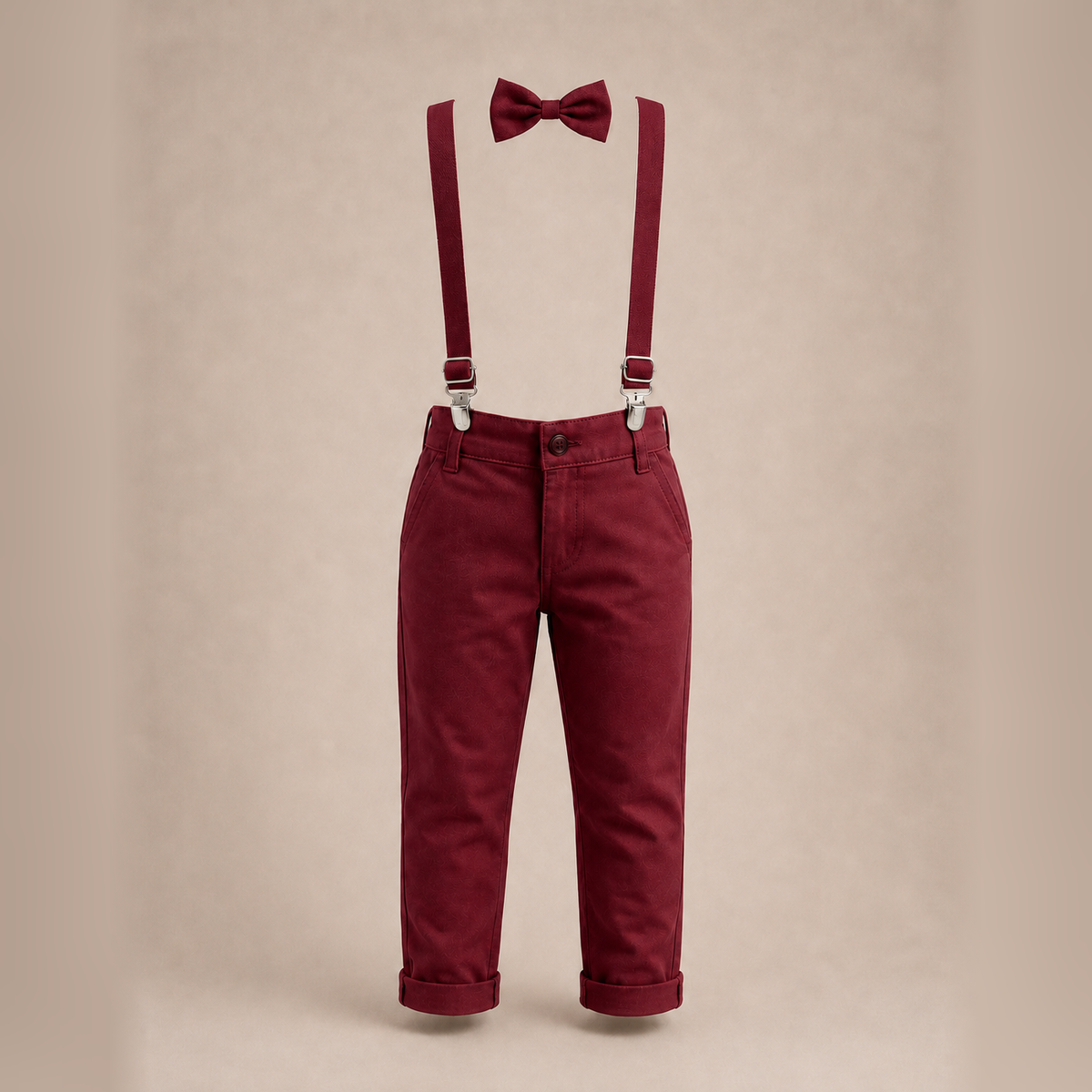 Calça Sarja Infantil Bolso Faca Elastano Gravata e Suspensório Ajustável 1 ao 16 anos