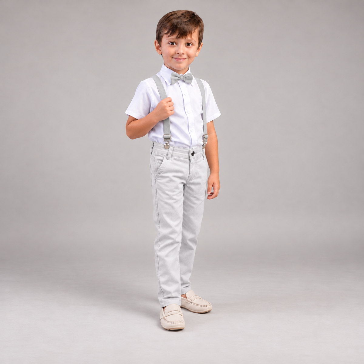 Conjunto Pajem Cinza Manga Curta Infantil – foto 2