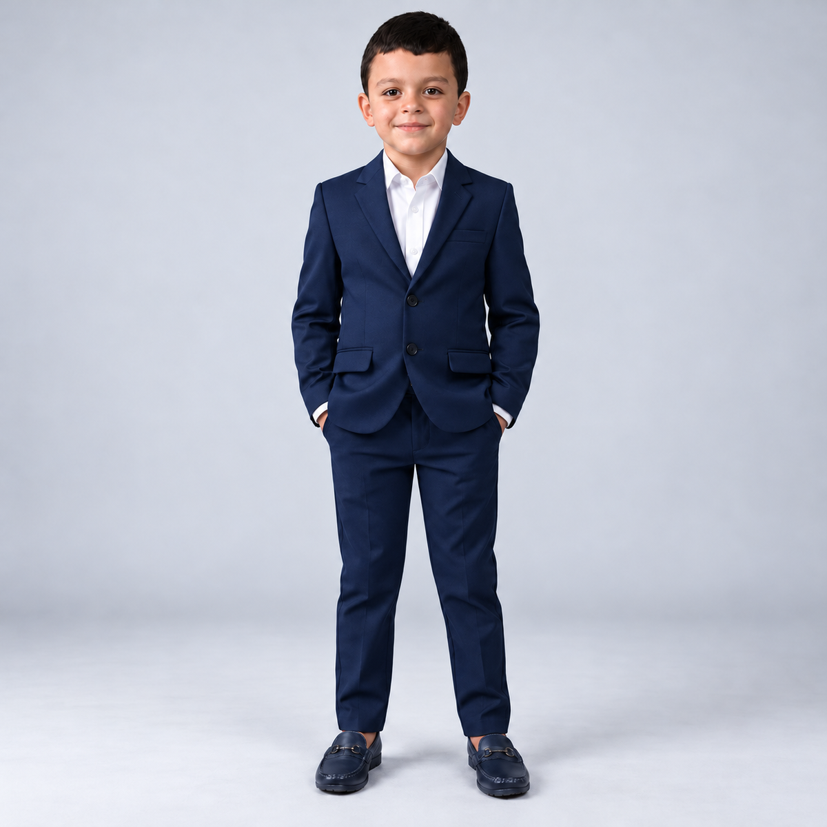 Terno Infantil Moderno Oxford – Blazer + Calça para Festas e Casamentos