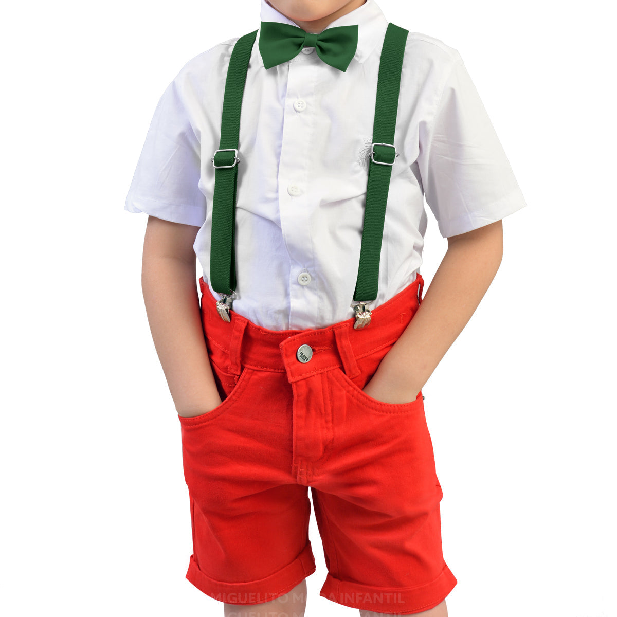 Conjunto Social Menino Natal Camisa Manga curta P ao 8 anos (Atacado)