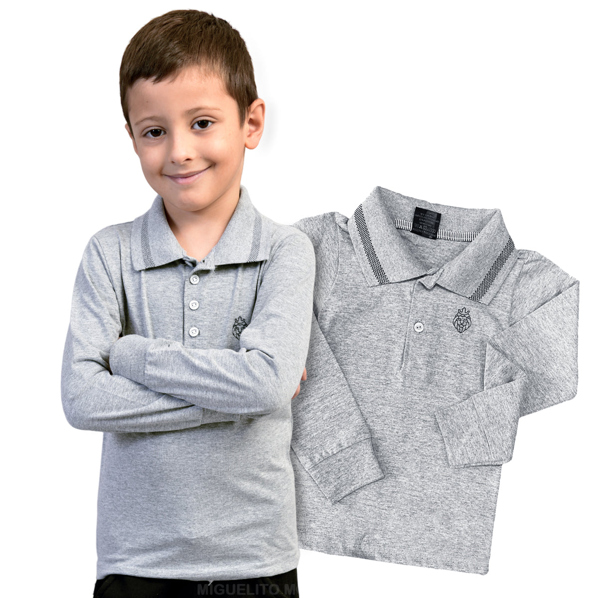 Camisa Polo De Manga Longa infantil Diversas cores Envio Imediato (Atacado)