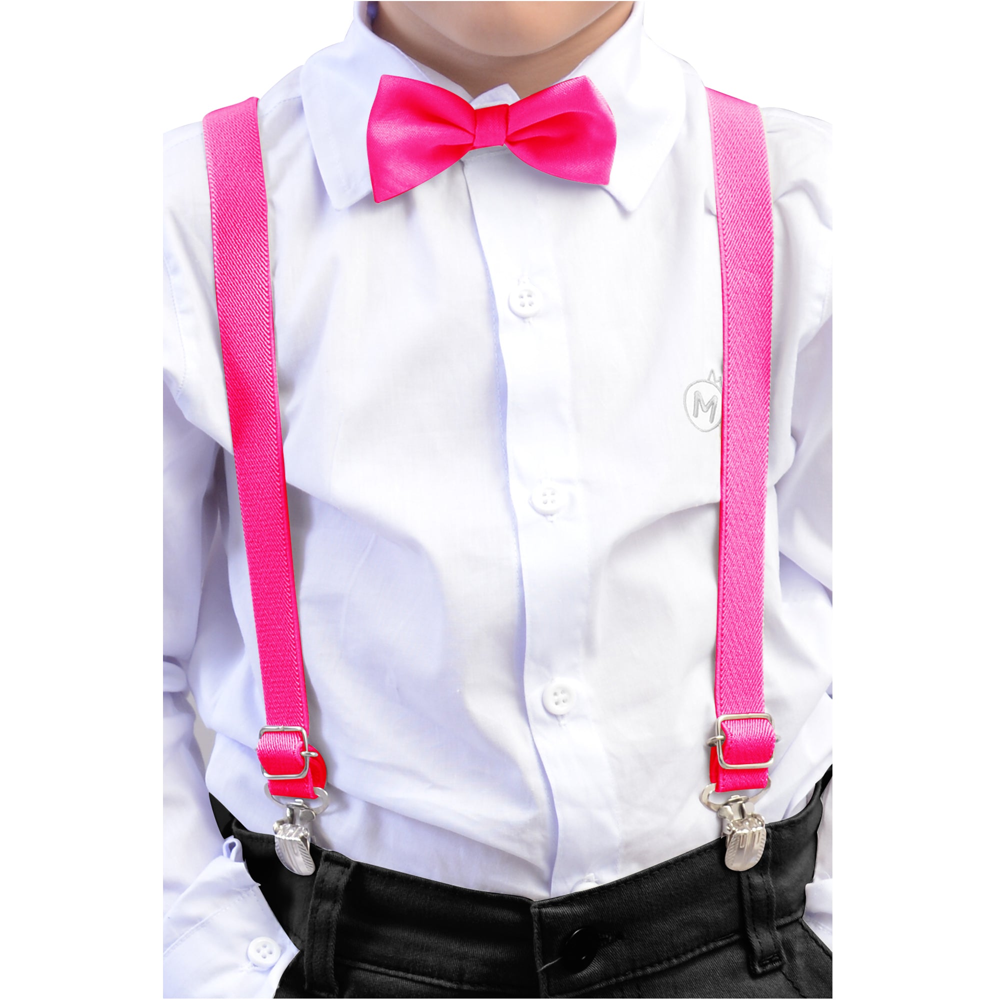 Kit Gravata Borboleta e Suspensório Infantil Tons Vibrantes