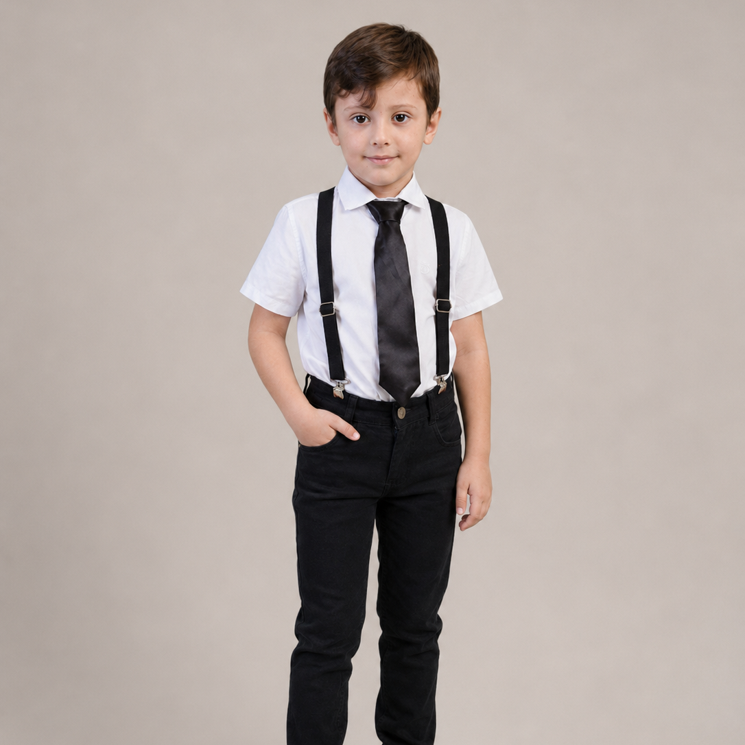 Conjunto Temático Poderoso Chefinho – Manga Curta + Calça Preta