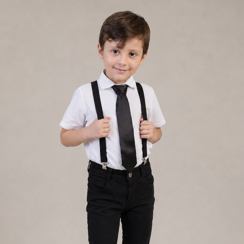 Conjunto Temático Poderoso Chefinho – Manga Curta + Calça Preta