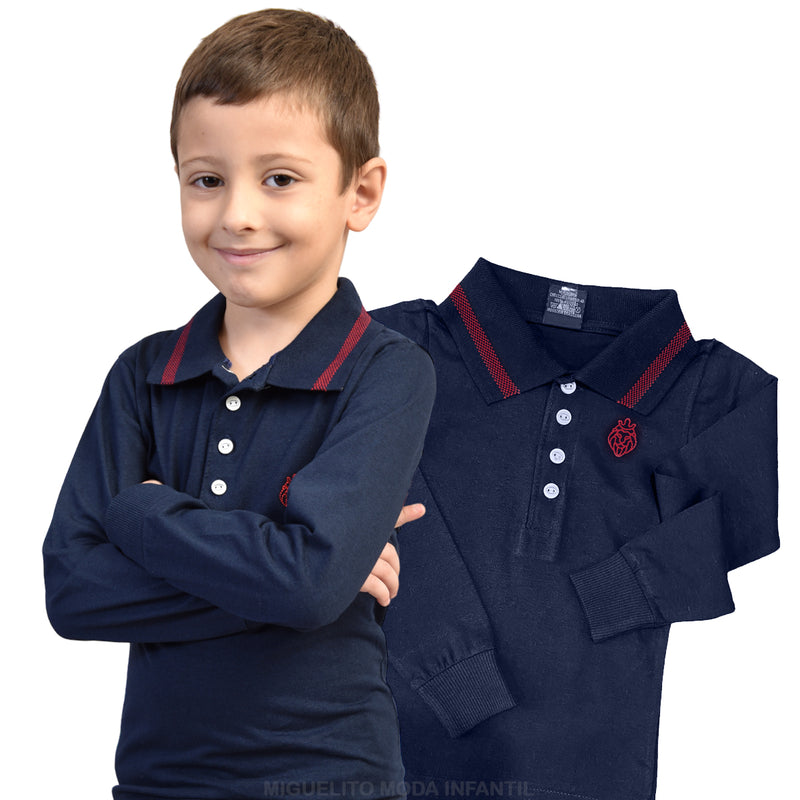 Camisa Polo De Manga Longa infantil Diversas cores Envio Imediato