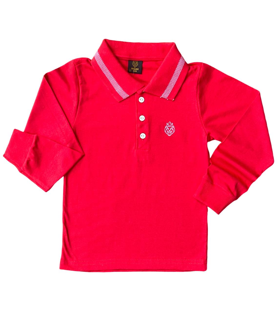 Camisa Polo De Manga Longa infantil Diversas cores Envio Imediato (Atacado)