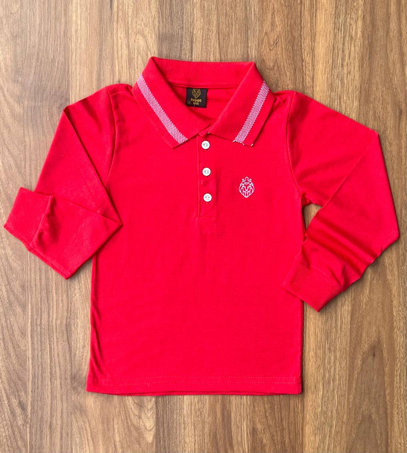 Camisa Polo De Manga Longa infantil Diversas cores Envio Imediato