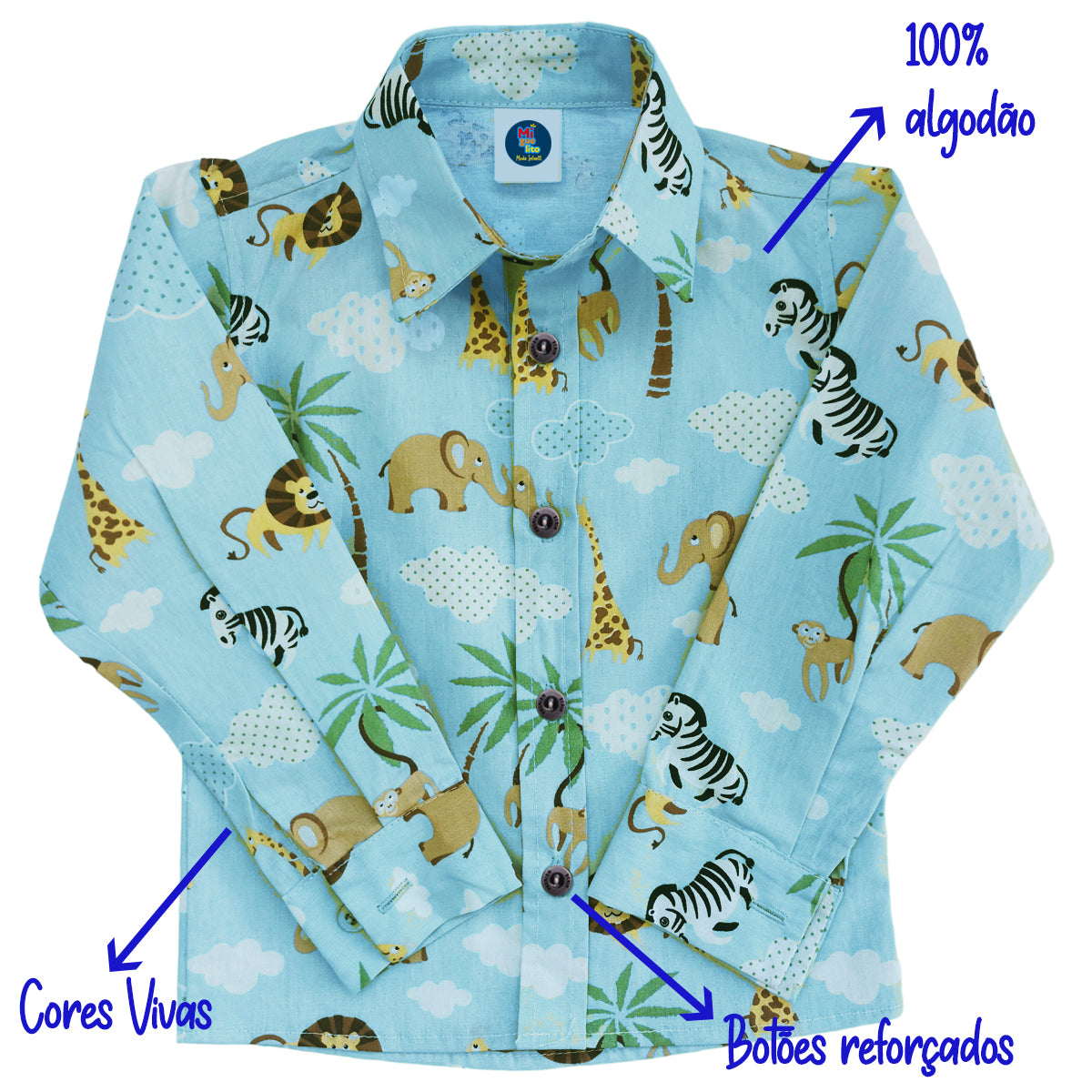 Camisa Manga Longa Safari Bebê