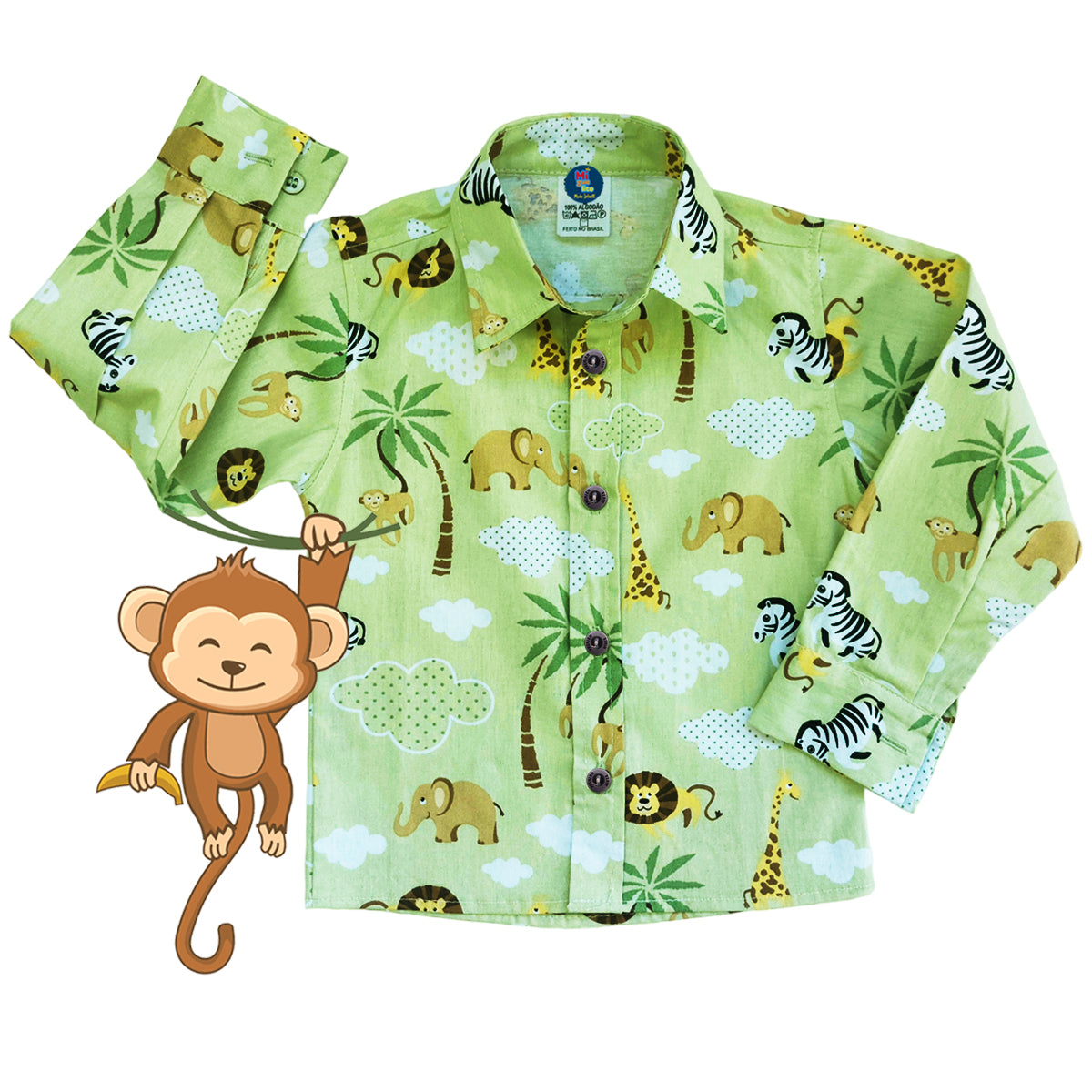 Camisa Manga Longa Safari Bebê