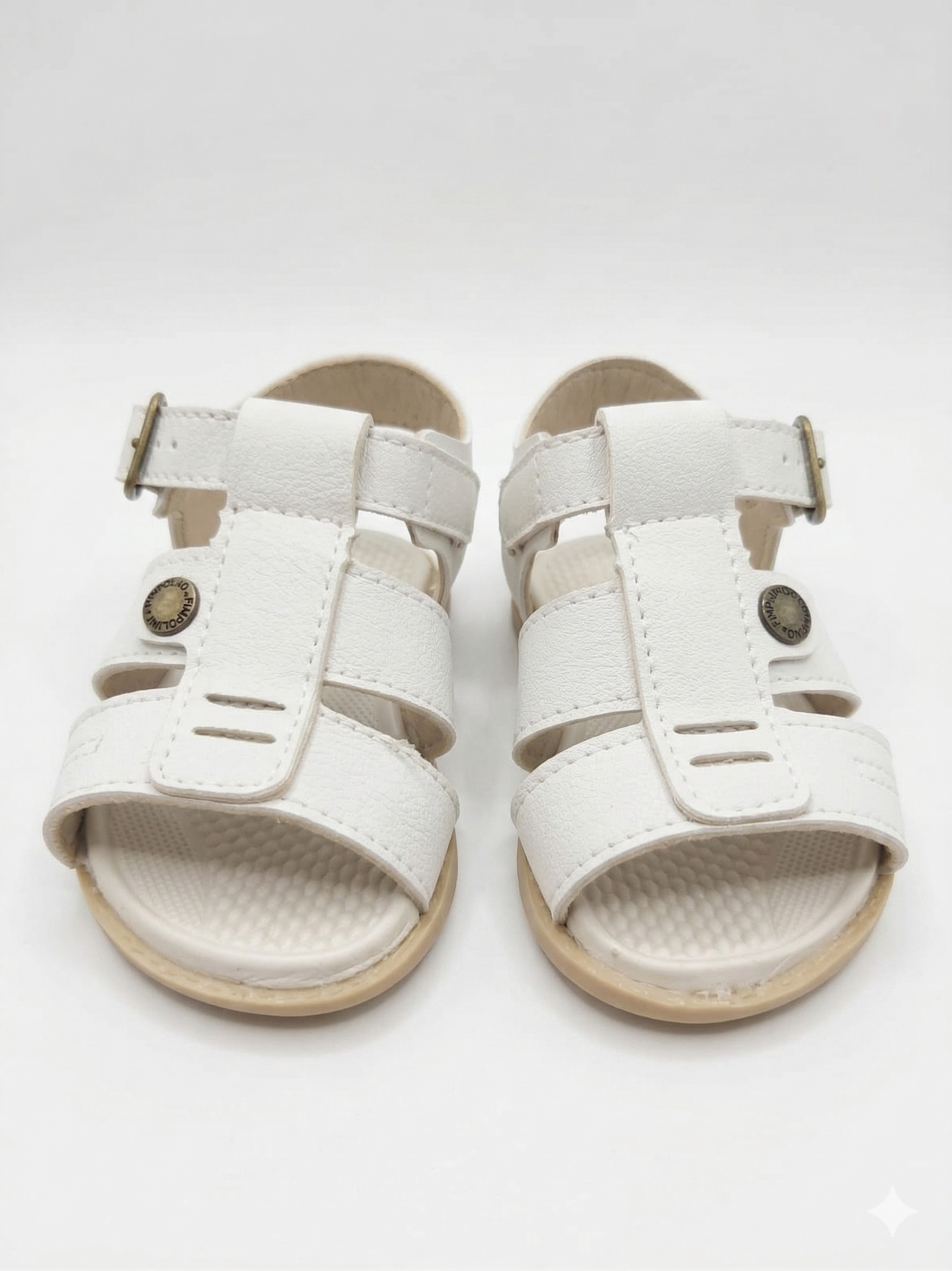 Sandália Infantil Pimpolho Branca com Detalhes Dourado 16 ao 27