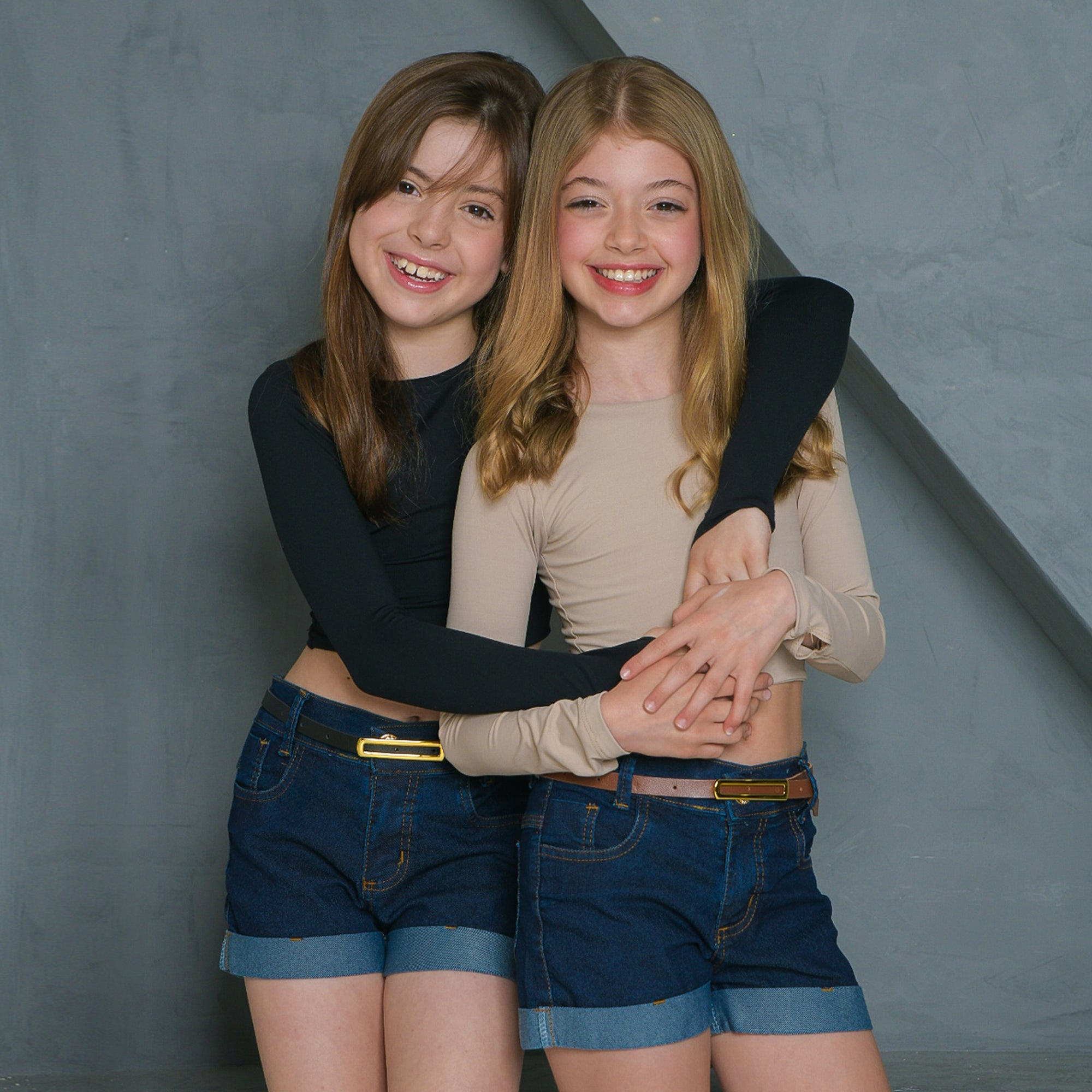 Short Jeans Infantil Com Cinto De Couro Meninas Bloguerinhas (Atacado)