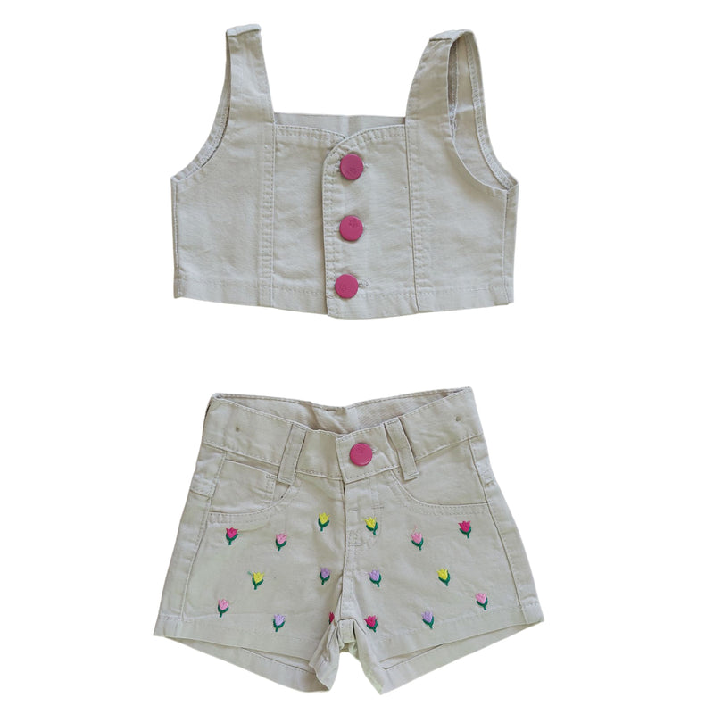 Conjunto Short & Cropped Sarja Garotas Menina Bloguerinhas