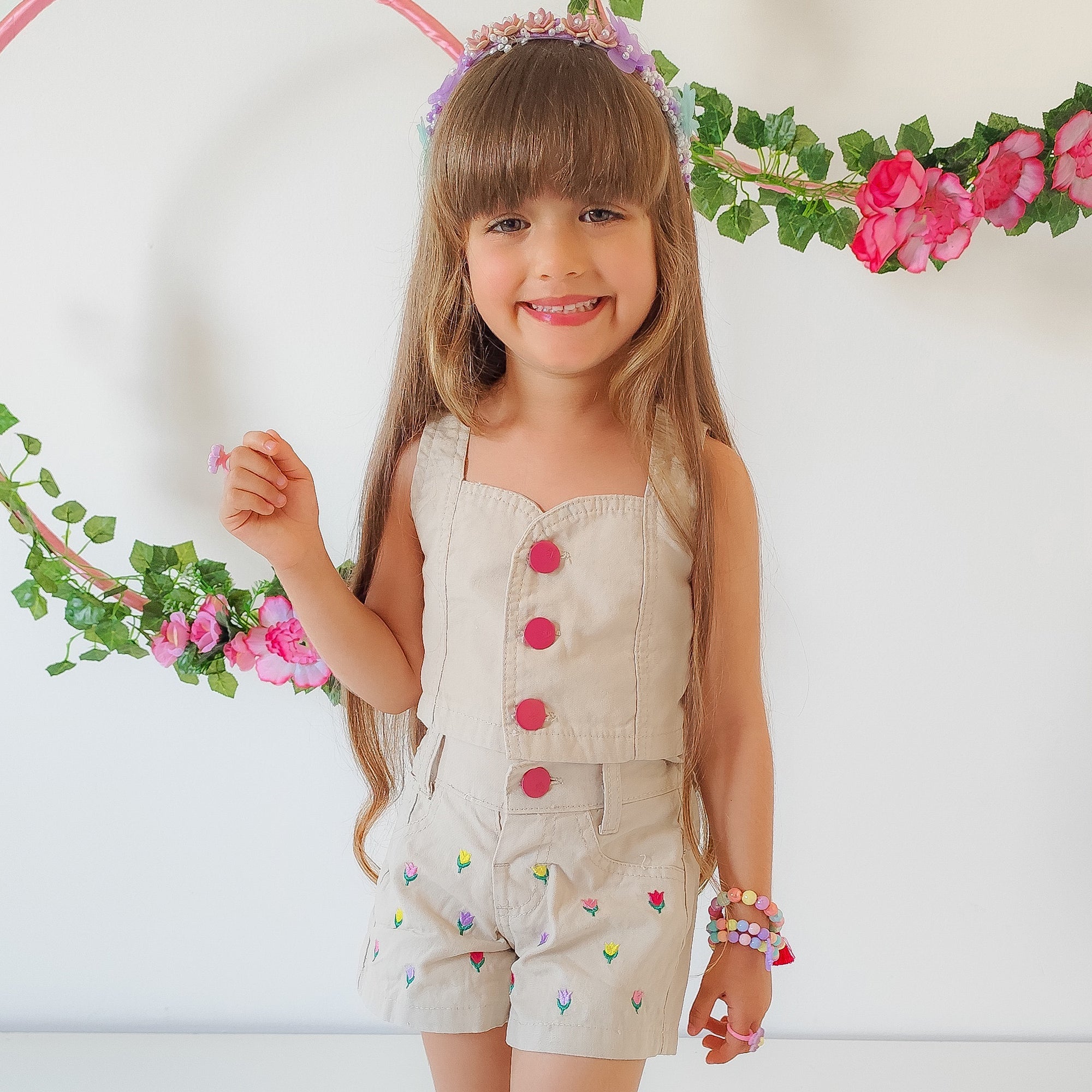 Conjunto Short & Cropped Sarja Garotas Menina Bloguerinhas (Atacado)