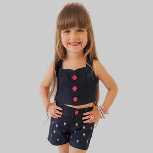 Conjunto Short & Cropped Sarja Garotas Menina Bloguerinhas