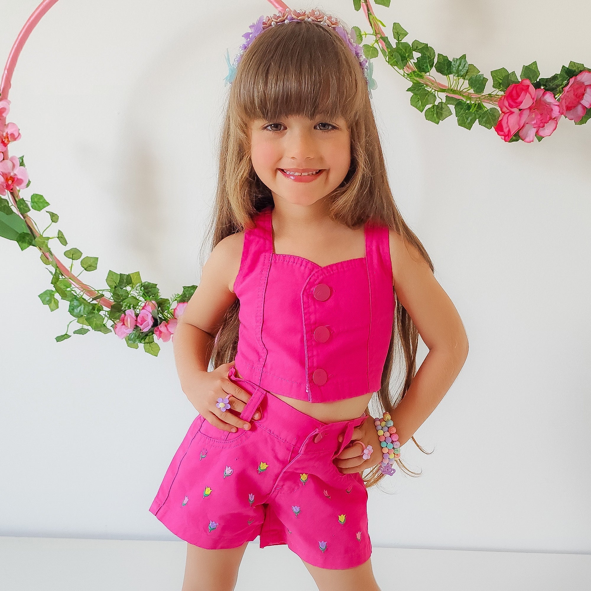 Conjunto Short & Cropped Sarja Garotas Menina Bloguerinhas (Atacado)