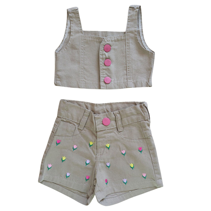 Conjunto Short & Cropped Sarja Garotas Menina Bloguerinhas