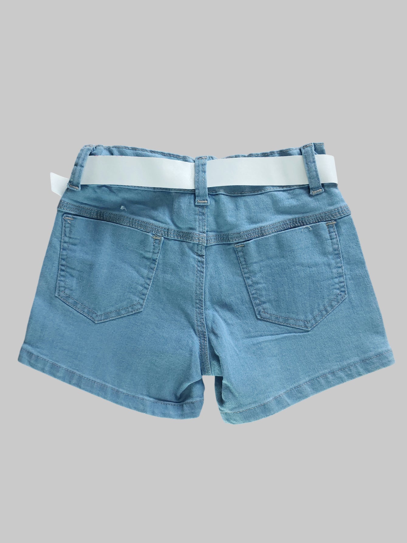 Short Jeans Brilhoso Infantil Com Cinto De Brilho Infantil