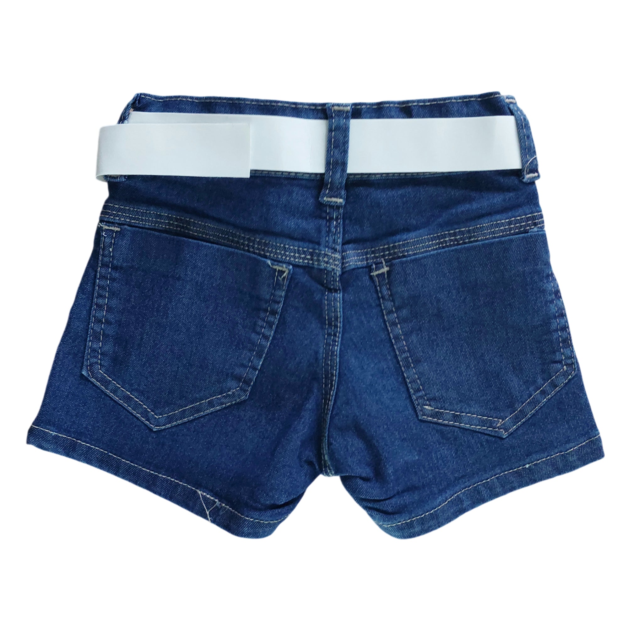 Short Jeans Brilhoso Infantil Com Cinto De Brilho Infantil